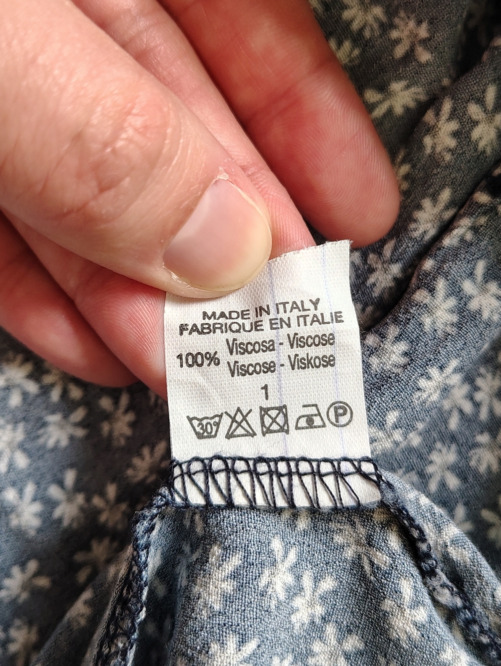 Brandy Melville S/M Blue Daisy Print Robbie Wrap Dress Made In Italy - Picture 5 of 14